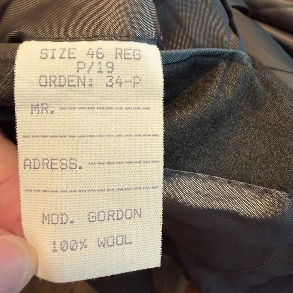 Jos A Bank Brown Suit 46R Wool Pleated Cuffed Pants 40 X 29 Windowpane READ